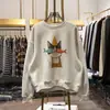 Sudadera de invierno retro, de manga larga, corte holgado, tipo pullover, con forro polar y tejido grueso, nuevo diseño de cuello redondo, con un estampado único de gato, para mujer