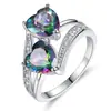 Joyería de moda creativa color popular anillo de circonita con forma de corazón de amor anillo de personalidad para mujer r6367