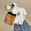 Chapéu Estampado Estilo Coreano de Alta Qualidade, Camiseta de Manga Curta, Refrescante e Estilosa, Rejuvenescedora, Caimento Solto, Emagrecimento, Blusa de Algodão com Aspecto de Linho