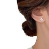 Aretes de Trébol de Cuatro Hojas de Zircón para Mujer Plata de Ley S925 Perforación de Oreja Aretes Pequeños para Dormir Aretes Simples Joyería