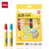 Crayons de Desenho Coloridos Deli 6961 para Crianças, Pastéis a Óleo que Não Mancham, Crayons Seguros e Não Tóxicos para Bebês