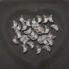9X14Mm Colgante de Cristal Brillante Luna Agujero Cruz Collar Pulsera Colgante Material para Joyería DIY Accesorios para Ropa