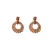 Pendientes Largos Boho Tejidos de Círculo Hueco, Pendientes Exagerados de Alta Gama, Accesorios para Orejas de Temperamento Único de Nicho