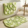 Tapete de Banheiro Margarida Cor Creme, Tapete de Pé Absorvente de Água para Entrada de Banheiro, Tapete Tuftado Antiderrapante para Quarto, Tapete de Banheiro