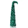 Árbol de Navidad Plegable de PVC de Instalación Rápida con Disco Verde Oscuro y Cuello Torcido 2025 para Crear una Atmósfera Festiva