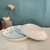Tigela de Cerâmica de Alta Qualidade com Design de Narciso, Tigela de Arroz Estilo Japonês, Tigela de Pedras de Chuva Criativa e Única, Tigela para Comer, Tigela para Cozinhar e Prato