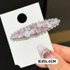 Pinza de Pato con Pedrería y Perlas de Lujo Ligero para Mujer, Pasador de Pedrería Estilo Coreano, Pinza para Flequillo, Accesorio para el Cabello, Pinza con Borde Ovalado, Pasador