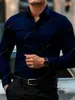 Camisa a cuadros para hombre de Amazon europea y americana transfronteriza, camisa de manga larga elástica en cuatro direcciones para hombre