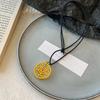 Colar Bússola Dourada de Areia Vietnamita, Corrente para Suéter Estilo Chinês Igual à da Loja de Ouro, Corrente de Pescoço Clavícula de Alto Padrão Versátil Luxuosa
