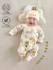 [Liquidación, Sin Devoluciones/Cambios] Pelele de Bebé Mono de Algodón Puro 0-6 Meses Ropa Estilo Monje para Recién Nacidos