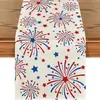 Nuevo Camino de Mesa del Día de la Independencia Americana Decoración para el Hogar y la Cocina Bandera Americana Patriótica Mantel para Cena Fiesta Festiva