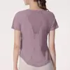 Esportes ao Ar Livre de Verão Feminino Fitness Elástico Secagem Rápida Roupas de Corrida Finas Soltas Emagrecedoras Roupas de Yoga Manga Curta