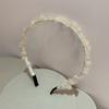 Moda Coreana Hada Dulce y Fresca Accesorios para el Cabello Diadema Hilo Hilo Plegado Perla Enrollada Banda para el Cabello Pequeña y Delgada