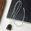 Transmisión en Vivo Popular Estilo Étnico Árbol de Agarwood Tallado Collar Corto Estilo Chino Simple Colgante de Cuello para Hombres y Mujeres Venta al por Mayor