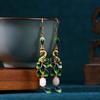 Elyuan diseño original esmalte degradado artesanía imitación pavo real jade estilo antiguo aretes aretes chinos ropa Han venta al por mayor