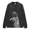 Camiseta Solta Casual Estilo Kobe Moderna Manga Curta High-Street Retrô Peso Pesado Algodão Puro Cor Sólida com Estampa por Jato Direto por uma Marca Moderna