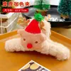 Presilha de Pelúcia Fofa de Natal Desenho Animado Papai Noel Adorno de Cabeça Grampo de Cabelo Coração Feminino Acessórios de Cabelo de Natal Pequeno Presente