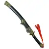 Modelo de arma antigua dragón tigre cuchillo cola de buey 30cm accesorios metálicos armas adornos de escritorio accesorios sin filo