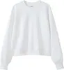 Sudadera Pulóver Corta de Cuello Redondo Estilo Europeo y Americano de 350g, Sudadera Holgada de Otoño para Mujer, Chaqueta Adelgazante con Texto Impreso