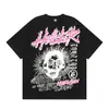 2024 nova marca hell star tide europeia e americana maré alta rua alta retrô lavado velho alto solto camiseta de manga curta masculina e feminina