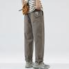 Macacão forrado de lã de inverno masculino, marca da moda, solto, reto, outono e inverno 2024, novo, americano, casual, meninos, calças compridas