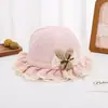 Chapéu de Bebê Primavera, Outono e Verão Borda de Renda Fina Chapéu Pescador Princesa Proteção Solar para Bebê Menina Chapéu Bacia para Recém-Nascido