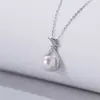 Collar con Cuentas de Pan de Albaricoque de Plata de Ley S925 para Mujer Verano Lujo Ligero Moda Cadena de Clavícula de Gama Alta Colgante de Bolsa de la Fortuna para el Cabello