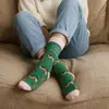 Calcetines hechos a medida, calcetines de algodón puro con bordado, impresión por transferencia de calor e impresión digital; calcetines altos para mujer; diseños personalizados disponibles; obtenido directamente de una fábrica en Zhuji