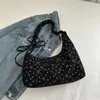 Bolsa Tote Artística com Laço de Bolinhas Novo Estilo Outono 2025 Bolsa de Ombro Único Transversal para Estudante e Trajeto Bolsa de Tecido para Exterior