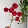 Crisantemo Artificial de 6 Cabezas, Crisantemo Artificial Ping Pong, Flor de Seda para Decoración de Bodas, Flor Artificial de Diente de León, Crisantemo Artificial de Bola, Flor de Bola de Cebolla
