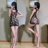 Lencería sexy de tres puntos, medias ajustadas sin entrepierna, ropa de malla seductora sexy desgarrable, fabricantes de trajes, entrega de una pieza