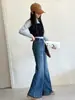 Calça Flare Jeans para Meninas 2026 Outono Novo Estilo para Crianças Maiores, Bolsos Traseiros com Aba, Calça Longa Emagrecedora para Alunos do Ensino Fundamental
