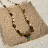 Collar de Piedra Ojo de Tigre Maillard con Cuentas Moda Retro Temperamento Versátil Cadena para Clavícula Lujo Ligero Collar de Gama Alta Venta al por Mayor