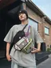Riñonera Deportiva para Pecho para Hombres Ins Color Contrastante Marca de Moda Bolso Cruzado Riñonera Multifuncional para Mujeres Conveniente Ligera Bolsa para Teléfono Móvil
