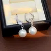 Aretes de Gancho de Oreja de Perla de Zircón Elegante de Alta Gama Pendientes de Moda para Ir al Trabajo de Lujo Ligero 2025 Pendientes de Moda Versátiles para Mujer