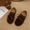 Sandalias planas retro marrones estilo francés, totalmente cerradas Birkenstock para mujer, nueva colección de otoño 2026, perfectas con vestidos, zapatos de suela blanda