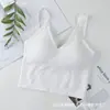 Seamless grande U-comprimento back-wrapped tubo top com almofada de peito base camisola esportes underwear para as mulheres