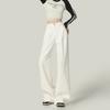 Pantalones vaqueros adelgazantes de cintura alta, ropa coreana nueva para mujer 2025, pantalones blancos holgados de pierna ancha, moda que combina con todo.