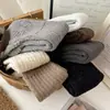 Meias Largas Brilhantes da Moda para Mulheres, Aquecedores de Panturrilha Jk da Moda Retro de Primavera e Outono, Meias de Tricô Listradas até o Joelho para Mulheres