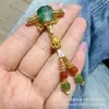 Novo Original Ágata Calcedônia Verde Aquática Acessório DIY Três Vias Contas Espaçadoras para Pulseira Corda Trançada Pingente Acessório Criativo