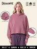 Ropa de hombre DE Sudadera con capucha de forro polar 350G, corta y ancha, para hombre, sudadera con capucha transfronteriza con dobladillo sin rematar
