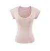 686-2026 Top de Cuello en V para Mujer, Camiseta Sexy Ajustada de Manga Corta, Nuevo Estilo Primavera/Verano, Estilo Puro Deseo, Casual