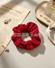 Al por mayor en stock scrunchie rosa simple y suave, coletero de punto de color liso alta elasticidad, diadema, scrunchie