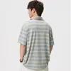 Camisa Polo de Verano a Rayas para Hombre, Manga Corta, Tendencia, Corte Holgado, Estilo Americano, Nuevo Modelo 2026, Top para Hombre