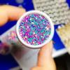Caja de Lentejuelas para Uñas Artísticas Japonesas, Dulce Color Melocotón Corazón de Melocotón Estrella de Cinco Puntas Arcilla Blanda Color Caramelo Corazón de Melocotón Estrella Accesorios para Uñas Artísticas