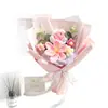 Buquê de rosa de lã de produto acabado transfronteiriço, ornamento decorativo de flor artificial de crochê de tulipa tricotado à mão, item de presente