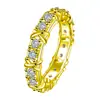 Kawei Aliexpress Anillo Único de Zirconia de Dos Colores Europeo y Americano Fila Única Separación de Color Diamante Venta Caliente Ebay Joyería de Compromiso de Zirconia