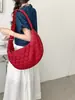 Bolsa de Ombro Transversal Estilo Coreano de Grande Capacidade, Bolsa Lua de Nylon, Bolsa Croissant Moda Retrô para Estudantes
