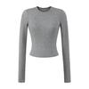 2025 Nuevo Otoño Camiseta Básica Americana de Tencel con Cuello Redondo y Manga Larga para Mujer Ajustada con Efecto Adelgazante Camiseta Interior