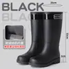 Botas de lluvia antideslizantes de caña alta para mujer, botas de goma impermeables para adultos para uso en exteriores en días lluviosos, zapatos de agua de caña media de verano